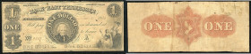 Continental-, Colonial Currency, State Issue, United States
Tennessee. 1 $ 1855, 2 Signaturen, Design 1B. Jonesboro Branch III
IV