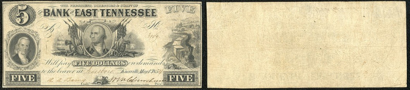 Continental-, Colonial Currency, State Issue, United States
Tennessee. 5 $ 1854,...
