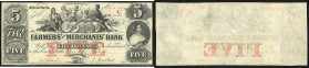 Continental-, Colonial Currency, State Issue, United States
Tennessee. 5 $ 1854, 2 Signaturen, rotes C. Memphis, Farmers & Merchants Bk, - Haxby 100/I...