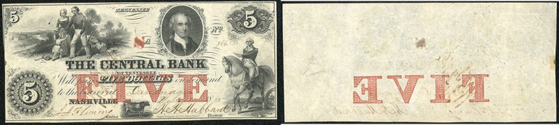 Continental-, Colonial Currency, State Issue, United States
Tennessee. 5 $ 1855,...