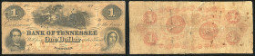 Continental-, Colonial Currency, State Issue, United States
Tennessee. 1 $ 1861, 2 Signaturen, Design 1Ca. Nashville, Bk of Tennesee, - Haxby 195/IA/B...