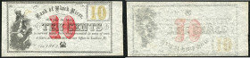 Continental-, Colonial Currency, State Issue, United States
Vermont. 10 Cents 1862, remainder. Ludlow, Bk of Black River, Criswell 1964
I