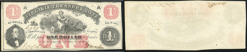 Continental-, Colonial Currency, State Issue, United States
Virginia. 1 $ 21.7.1...