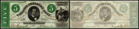 Continental-, Colonial Currency, State Issue, United States
Virginia. 5 $ 13.3.1862, 2 Signaturen, P-S3682, rare. Civil War / Treasuy Issue
I/II