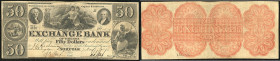 Continental-, Colonial Currency, State Issue, United States
Virginia. 50 $ 1859, 2 Signaturen, Rs. Muster orange. Norfolk, Exchange Bk, - Haxbay 145/I...