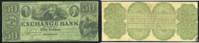Continental-, Colonial Currency, State Issue, United States
Virginia. 50 $ 1859, 2 Signaturen, bds.Muster grün, Rand geklebt. Norfolk, Exchange Bk, - ...