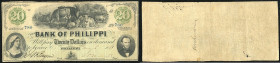 Continental-, Colonial Currency, State Issue, United States
Virginia. 20 $ 1861, 2 Signaturen. Bk of Philippi, - Haxbx 165/I/II
III-