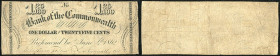 Continental-, Colonial Currency, State Issue, United States
Virginia. 1,25,175,3,4 $, 1862, 2 Signaturen, Civil War. Richmond, Bk of Commonwealth, - H...