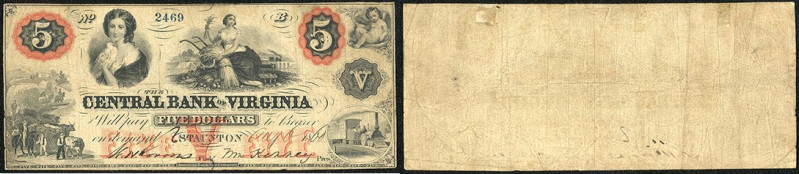 Continental-, Colonial Currency, State Issue, United States
Virginia. 5 $ 1860, ...