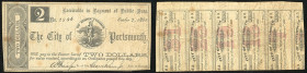 Continental-, Colonial Currency, State Issue, United States
Virginia. 1,2 $ 1861, 2 Signaturen, auf Bonds der Stadt, C.-1135/40. City of Porthmouth, C...