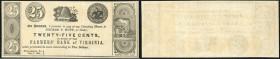 Continental-, Colonial Currency, State Issue, United States
Virginia. 12 ½, 25 Cents, 1839, remainder, C.F64,69r. Farmers Bk of VA., Winchester
III+