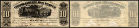 Continental-, Colonial Currency, State Issue, United States
Virginia. 10 $ 1861, 2 Signaturen, gelocht und rs. abgedeckt, C.----. Virginia Central Rau...