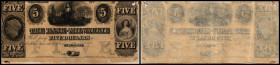 Continental-, Colonial Currency, State Issue, United States
Wisconsin. 5 $ 18xx, remainder, Nst, Eckfehler, verschnitten, selten. The Bk of Milwauke, ...