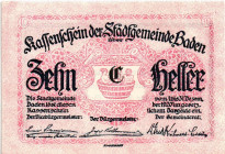 Baden Stadt-Gde
Niederösterreich. 10,30,50h, Aufdruck A-Z, 7mm hoch, 3x26 =78 St., S74a. I
