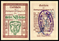Haag, Marktgde.
Niederösterreich. Lot 4 Stück, Vs/Rs 2x60,80h Stpl./eh Uschr., unfertiger Druck, zu 318/VII. I