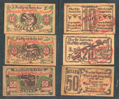 Hadersdorf, Gde auf Sperrholzplatten
Niederösterreich. 10,20.50h  roter Aufdruck (Zahlungsmittel / Gemst.), m.Df, 327/Ie. I