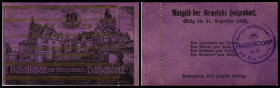 Haizendorf
Niederösterreich. 10,20,50h 3x gefärbtes Papier, Querlinien in gold, ob IV/k?. I