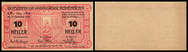 Hohenberg
Niederösterreich. 10,20,50h Unterdruck rot, 388/I, seltenI. I