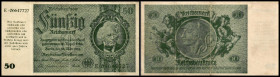 Notausgaben der Reichsbankstellen Graz, Linz und Salzburg (auf photomeschanischem Weg 1945 hergestellt)
50 RM 30.3.1933, Richter-251/Var.II, Vs. Udr. ...
