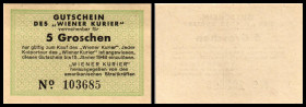Wiener Kurier – herausgegeben von den amerikanischen Streitktäften
5,10 Groschen, o.D.-15.1.1948, Richter-R-70/71a. I