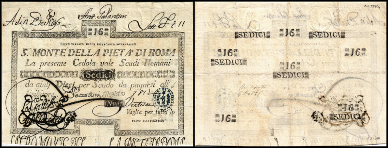 S.Monte della Pieta die Roma
Stato Pontificio Papal States Abstempelungen: Katal...