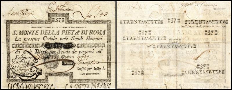 S.Monte della Pieta die Roma
Stato Pontificio Papal States Abstempelungen: Katal...