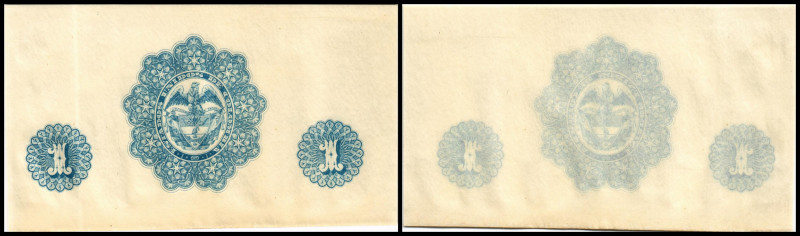 Cundinamarca
Kolumbien. 1 Peso Billetes del Estado 1884, Probedruck der Rs, zu P...