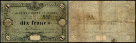 Caisse d’Escomplte de Geneve
Schweiz. 10 Francs 2.8.1856, ANNULE + Bk Stpl., Nst., P-S311b. IV