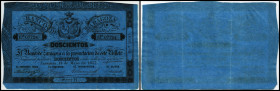 Banco de Zaragoza
Specialized Issues. 200 Reales de Vellón 14.5.1857, P-S452a. III+-