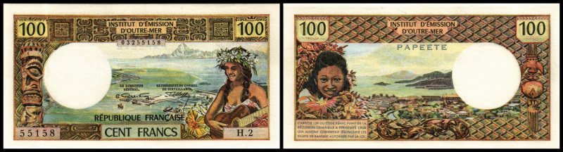 Institut d’Emission d’Outre-Mer
Tahiti / Papeete. 100, 500 Francs (1971/70) Seri...