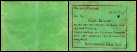Graz, Steiermark, Noricumwerke Cless. 1 K. mangels Silbergeld, o.D., Kp. D.einseitig, grün, Richter-42/IIb, K&K-264Ac. III