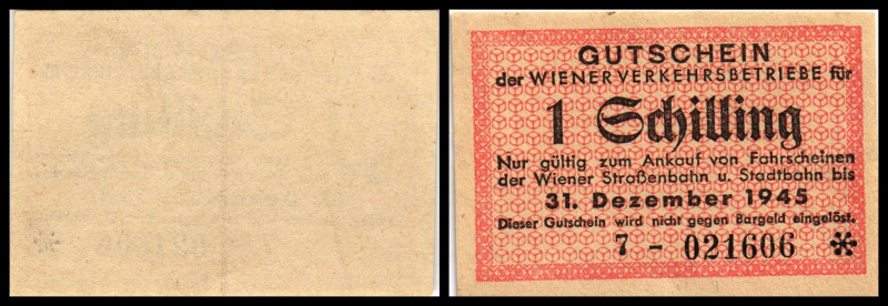 Wiener Verkehrtsbetriebe. 5 Stück, 5 Gr.bis 1 Sch. o.D.-31.12.1940/1947 (Ser.7,3...