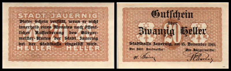 Jauernig, Schlesien, Stadt. 10,20,50h, 1919, Richter-6a-c. I