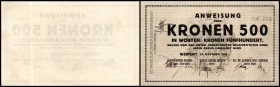 Weipert, Böhmen, Stadt. 500, 1.000 Kronen, 31.10.1918, Richter-106/IIa,b. I-
