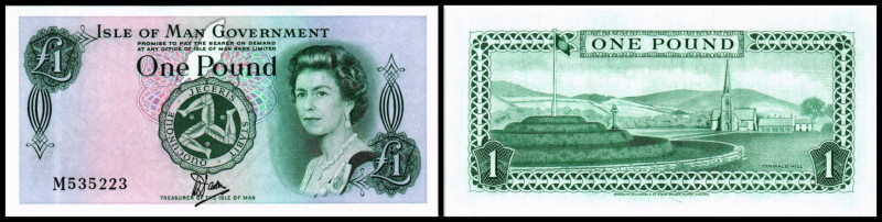 Insel Man, 1 Pfund (1983) erster Plastikdruck auf Brabvek, mit Wz., P-38a. I