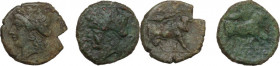 Greek Italy. Samnium, Southern Latium and Northern Campania, Suessa Aurunca. Lot of two (2) AE, c. 265-240 BC. Obv. Head of Apollo left, wearing laure...