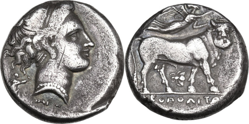 Greek Italy. Central and Southern Campania, Neapolis. AR Nomos, c. 300-275 BC. O...