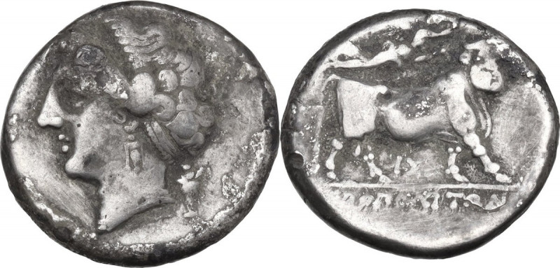 Greek Italy. Central and Southern Campania, Neapolis. AR Nomos, c. 290-250 BC. O...