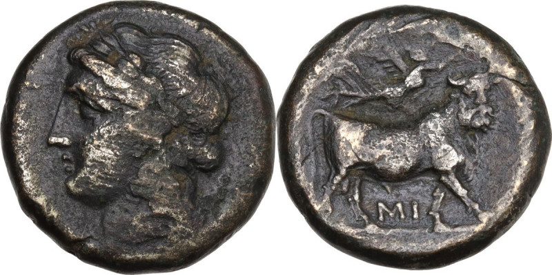 Greek Italy. Central and Southern Campania, Neapolis. AE Obol, circa 275-250 BC....