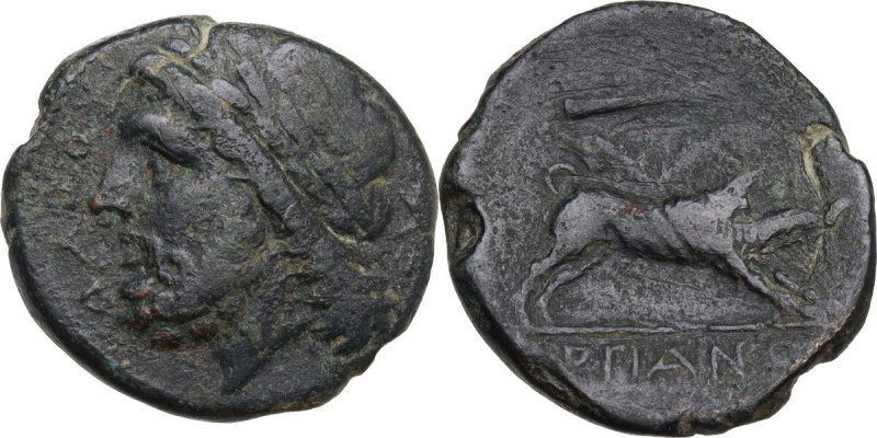 Greek Italy. Northern Apulia, Arpi. AE 21 mm, c. 325-275 BC. Obv. Laureate head ...