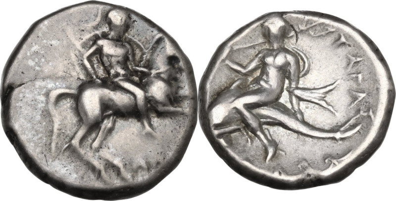 Greek Italy. Southern Apulia, Tarentum. AR Nomos, c. 272-240 BC. Apollonios and ...