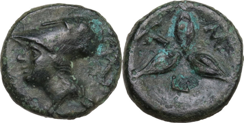 Greek Italy. Southern Lucania, Metapontum. AE 14.5 mm, c. 300-250. Obv. Head of ...