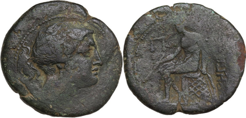 Greek Italy. Bruttium, Rhegion. AE Pentachalkia, 215-211 BC. Obv. Head of Artemi...