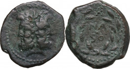 Sicily. Panormos. Under Roman Rule. AE As, after 212 BC. Naso quaestor. Obv. Head of Janus. Rev. NA/SO within laurel wreath. HGC 2 1690 (uncertain min...