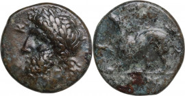 Sicily. Syracuse. Agathokles (317-289 BC). AE 15 mm, c. 305-295 BC. Obv. Laureate head of Zeus left. Rev. Panther left. HGC 2 1511; CNS II 84 (Timoleo...