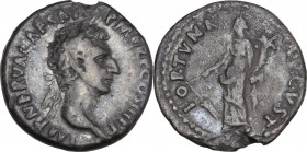 Nerva (96-98). AR Denarius, 97 AD. Obv. Laureate head right. Rev. Fortuna standing left, holding rudder and cornucopiae. RIC II 16. AR. 2.84 g. 18.00 ...