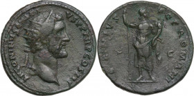 Antoninus Pius (138-161). AE Dupondius, 140-144 AD. Obv. Radiate head right. Rev. Genius standing facing, head right, holding sceptre and cornucopiae....