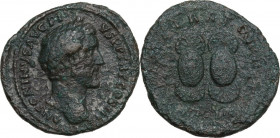 Antoninus Pius (138-161). AE As, 143-144. Obv. Head right, laureate. Rev. Two ancilla set upright side by side. RIC III 736A. AE. 9.95 g. 28.00 mm. RR...