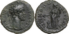 Antoninus Pius (138-161). AE 19 mm, Nikopolis ad Istrum mint (Moesia Inferior). Obv. Laureate head right. Rev. Homonoia standing left, holding patera ...