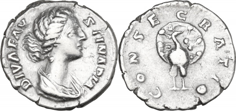 Diva Faustina II (after 176 AD). AR Denarius, 176-180. Obv. Draped bust right. R...